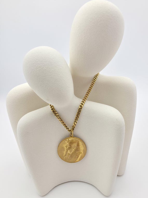 Vintage Miyamoto Shoko Tutankhamun Necklace, Eye of Horus Back