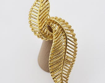 Jean Louis Scherrer JLS Brooch Vintage Gold Silver Tone Flower