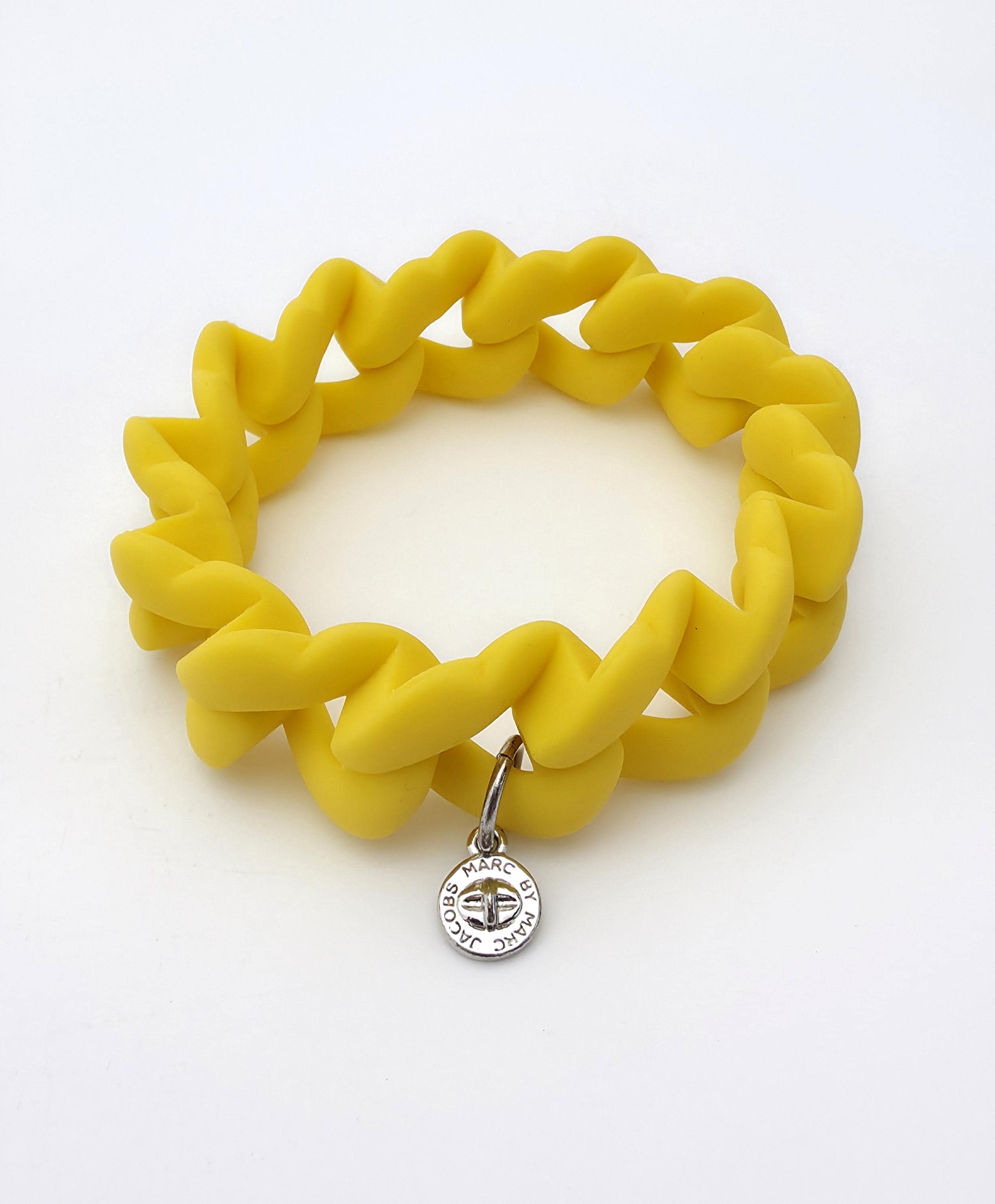 Marc by Marc Jacobs Yellow Rubber Bracelet With Chunky Chain 