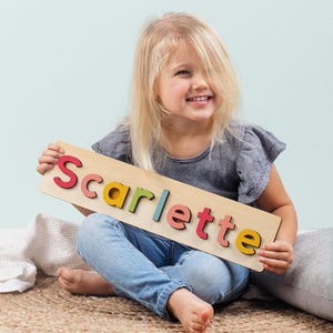 Girls Custom Name Puzzle, Gift For Toddler, Educational Toy, Wooden Name Puzzle, Wooden Toy, Puzzle Gift for Kids, Birthday Toys for Baby
