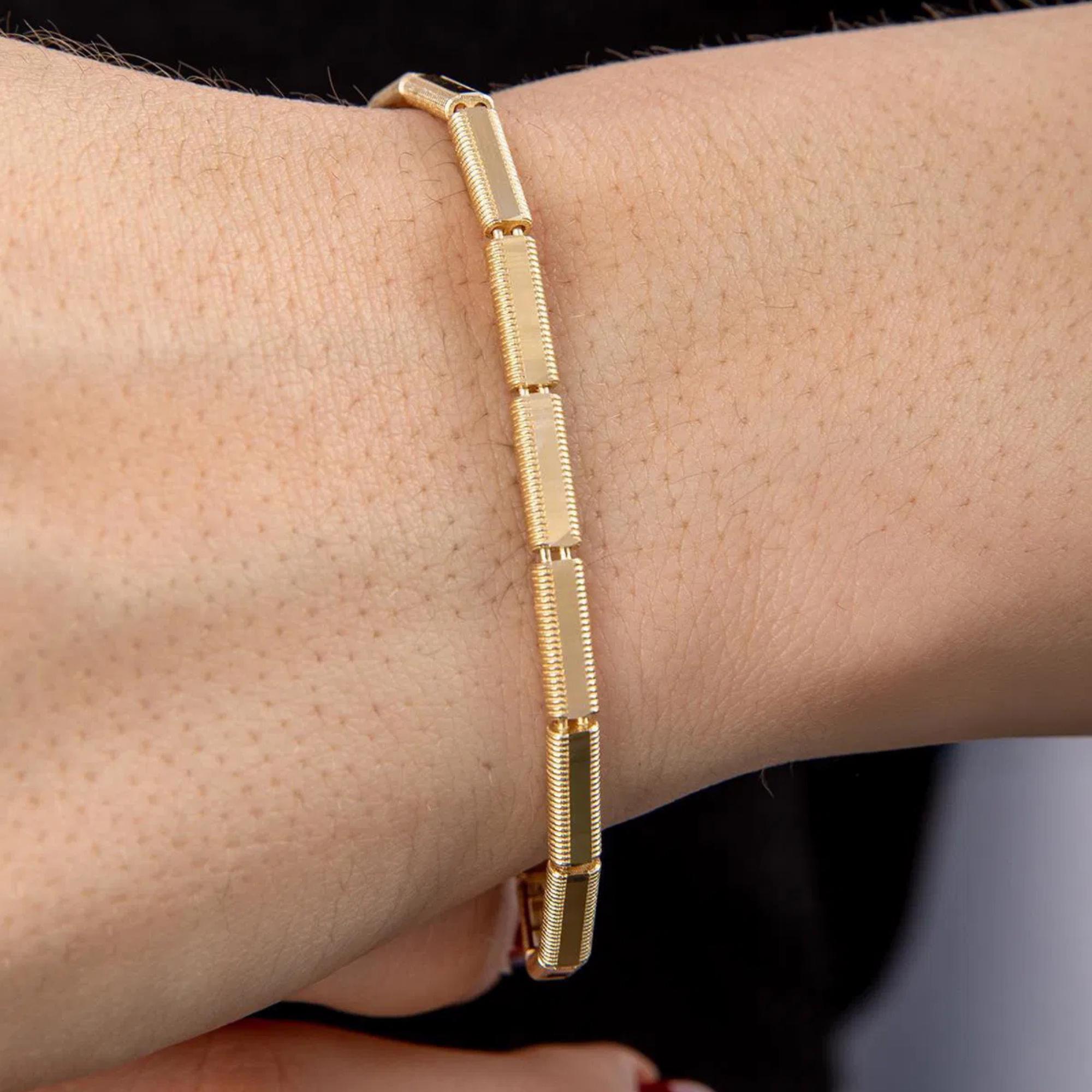 Gold Textured Ajda Bracelet, 14K Style Engraved Design Jewelry For Women, Elegant Wrist Gift, Minimalist Statement Bangle, Daily Wear