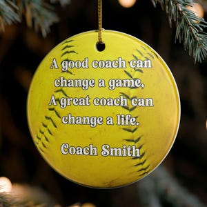 Softball Coach Ornament, Custom Softball Ornament for Coach, Senior Night Gift, Personalized Softball Christmas Gift, Team Coach Thank You