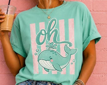 Oh Whale Shirt, Funny Whale Shirt, Minimalist Beach Shirt, Cute Summer Graphic Tee, Comfort Colors Ocean Shirt