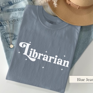 Librarian Shirt Comfort Colors, School Librarian Tee, Cute Book Lover Shirt, Back to School Staff Shirt, Retro Library Shirt