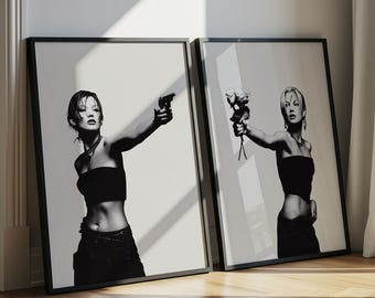Set of 2 Black & White Posters – Inspirational Fashion Wall Art, Trendy Aesthetic Prints for Dorms and Apartments