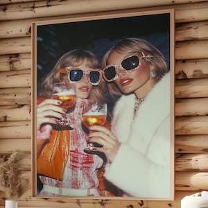 Apres Ski Wall Art, Retro Skiing Poster, Trendy Skiing Art, Ski Chalet Decor, 70s Ski Photo, Apres Ski Bach Decor, Snow Ski Art, Skier Print