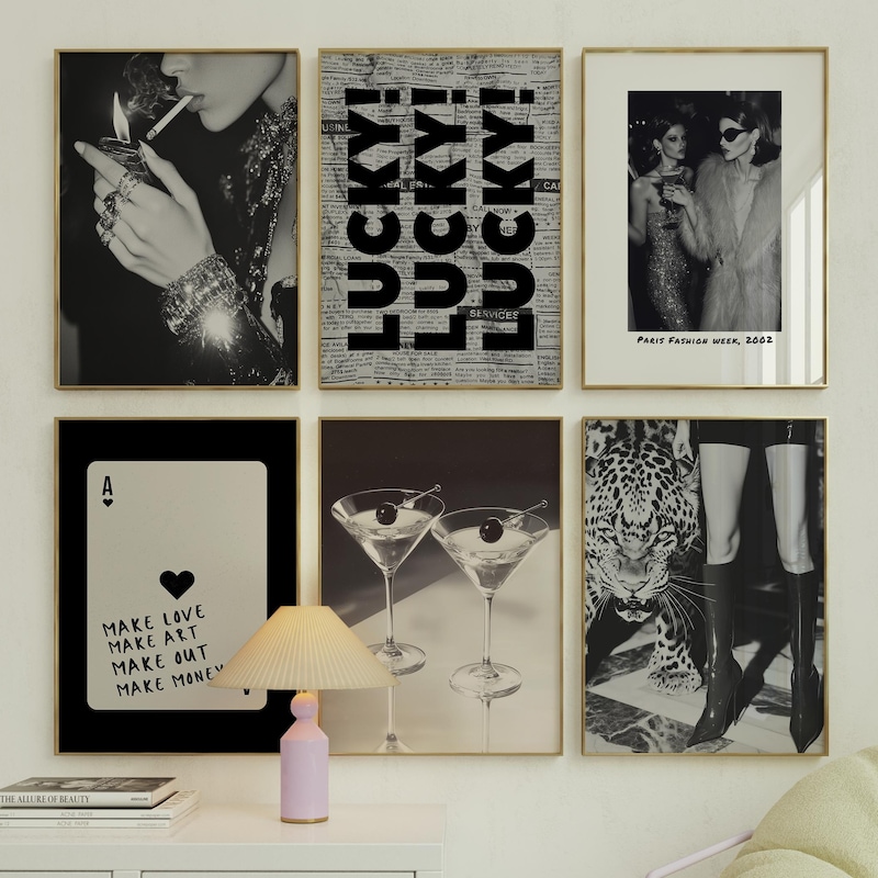 Funky Black Wall Print - Etsy