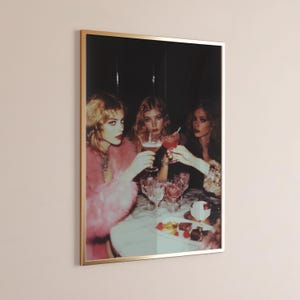 Girl Dinner Print, Fashion Poster, Martini Cocktail Poster, Cool Girl Aesthetics Photo NYC Apartment Art Retro Bar Cart Printable Hypebeast