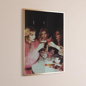 Fashion Print for Trendy Kitchen Wall Art Retro Girly Apartment Just A Girl Aesthetic Hypebeast Cheers Poster Bar Cart Decor Cocktail Art