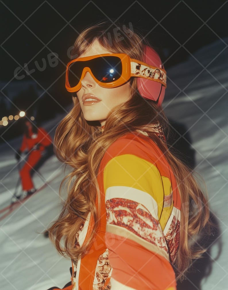 Apres Ski Photograph Poster, Retro Ski Lodge Wall Art, 70s 80s Aesthetic Print, Winter Chalet Art, Gift for Skier, Skiing Bachelorette Party Decor