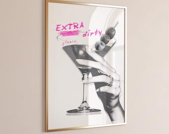 Retro Martini Cocktail Print: Girly Bar Cart Art (Digital Download)