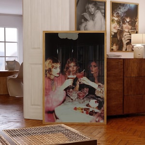 Girl Dinner Print, Fashion Poster, Martini Cocktail Poster, Cool Girl Aesthetics Photo NYC Apartment Art Retro Bar Cart Printable Hypebeast