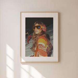 Apres Ski Photograph Poster, Retro Ski Lodge Wall Art, 70s 80s Aesthetic Print, Winter Chalet Art, Gift for Skier, Skiing Bachelorette Party Decor