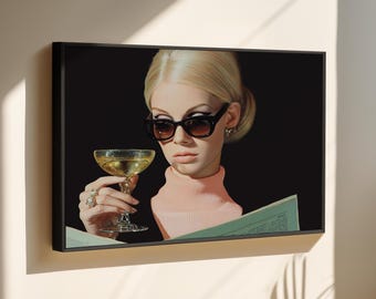 Retro Martini Bar Print: Mid-Century Modern Cocktail Art (Digital Download)