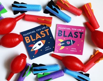 DIGITAL Rocket Valentine / Foam Launcher / blast off / school valentine / non-candy / printable / digital / download