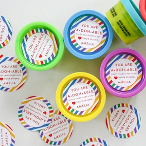 DIGITAL play doh tag valentine / play doh sticker / play doh tags / imprimible / Día de San Valentín