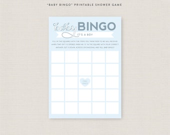 Baby Bingo // baby shower // it's a boy // baby shower game // blue // printable