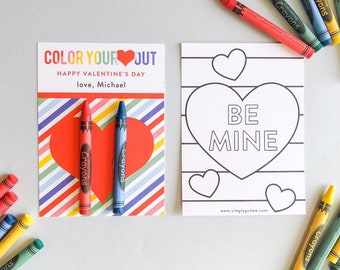 PRINTED CARD / Color Your Heart Out Valentine