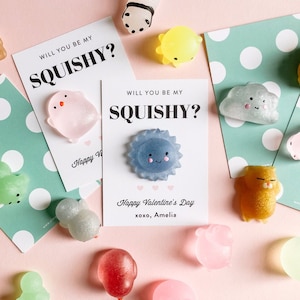 PRINTED CARDS Will You Be My Squishy? School Valentines (no toy included)