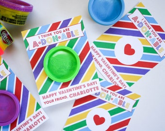 DIGITAL play doh valentines  - diy printable