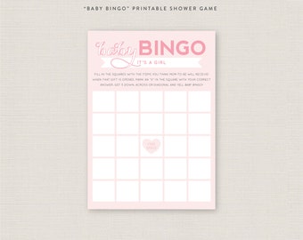 Baby Bingo // baby shower // it's a girl // baby shower game // pretty in pink