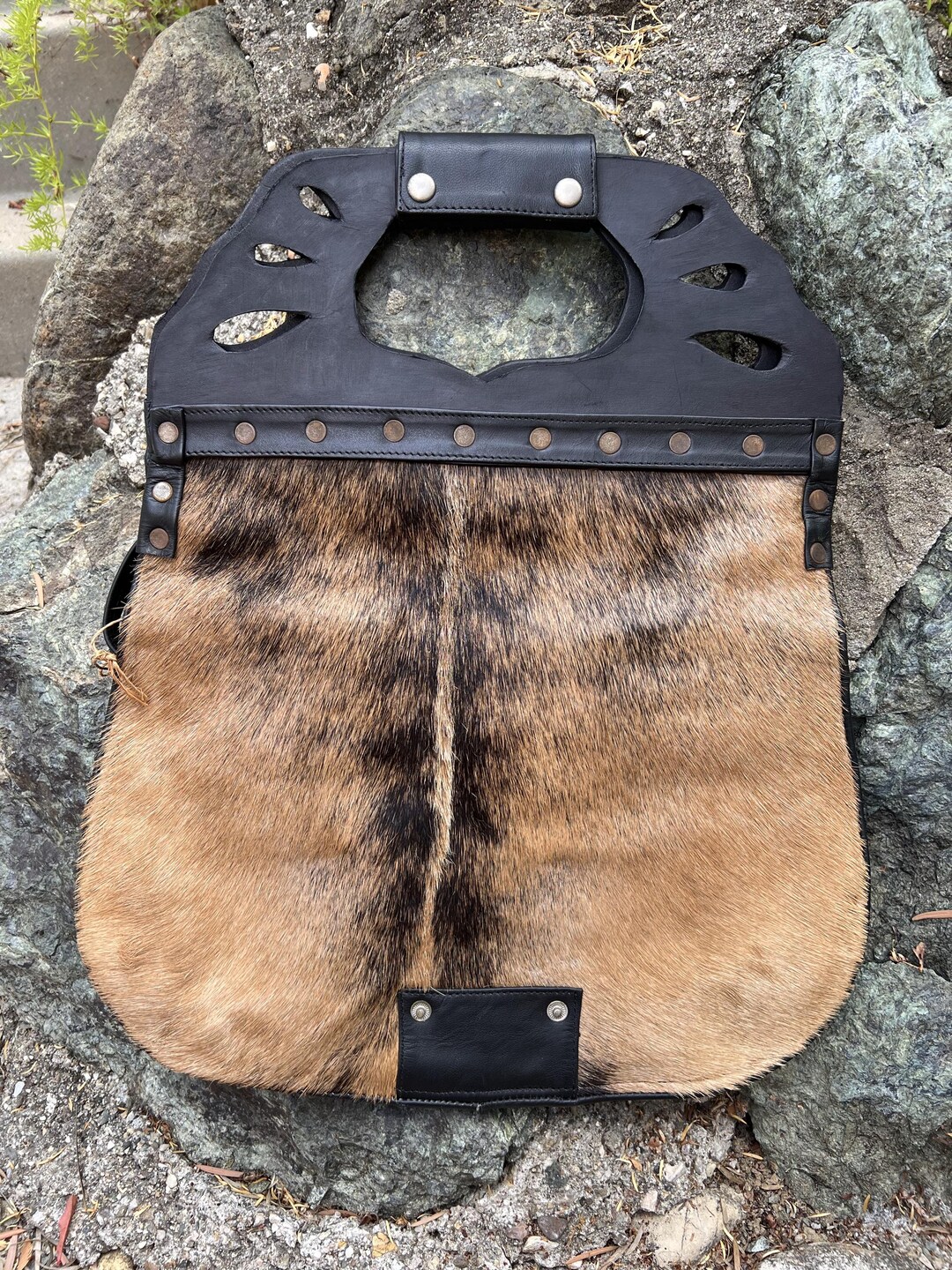 Goat Fur Handbag - Black