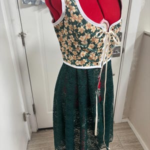 Reversible Green Floral Corset Overdress, Front Lace-up Bodice, Renaissance Corset, Cottagecore Dress, Bustier Corset Dress