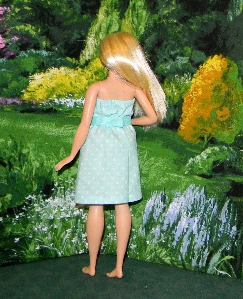 CB128 NEW Curvy Barbie doll clothes 1 aqua and white polka Etsy