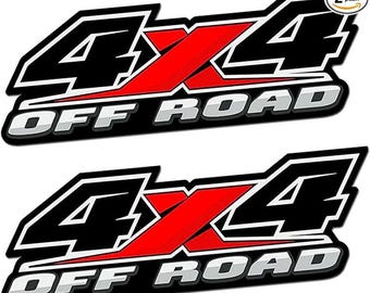 May include: Two black and red 4x4 Off Road decals. The decals are black with red accents and the text "4x4 Off Road" in silver.