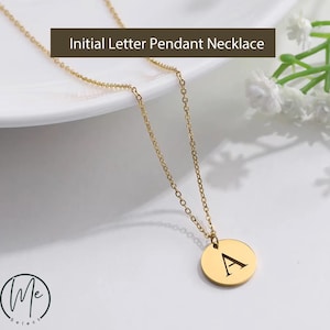 Collar con 26 letras iniciales en color dorado y plateado, collar minimalista personalizado, collar con colgante personalizado de acero inoxidable, joyería