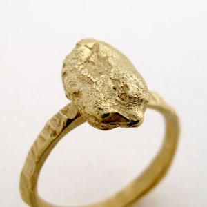 18 kt Gold Seed Ring 18kt Gold Ring Cast From Bitter Melon Seed Gold Seed Ring