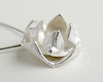 Lotus Jewelry Sterling Silver Lotus Pendant Origami Lotus Necklace Origami Lotus For Meditation