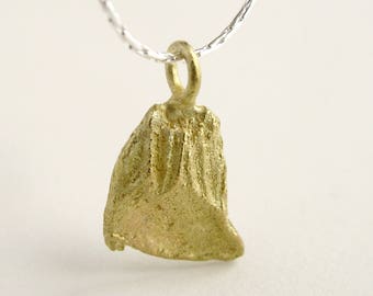 Gold Seed Pendant 18KT Gold Pomelo Seed Pendant Cast From Natural Seed Gold Seed Jewelry Citrus Fruit Necklace