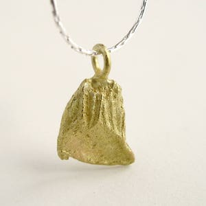 Gold Seed Pendant 18KT Gold Pomelo Seed Pendant Cast From Natural Seed Gold Seed Jewelry Citrus Fruit Necklace image 1