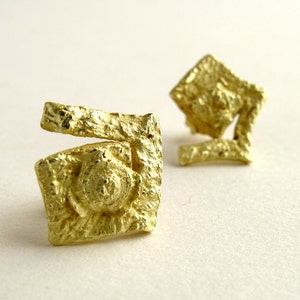 オレンジピールイヤリング 18kt オレンジピールテクスチャイヤリング オレンジジュエリー