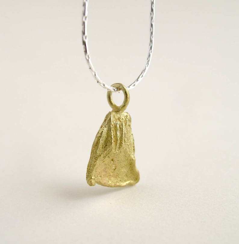 Gold Seed Pendant 18KT Gold Pomelo Seed Pendant Cast From Natural Seed