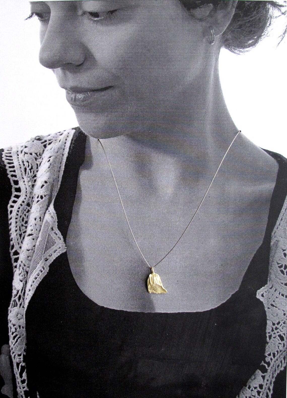 Gold Seed Pendant 18KT Gold Pomelo Seed Pendant Cast From Natural Seed