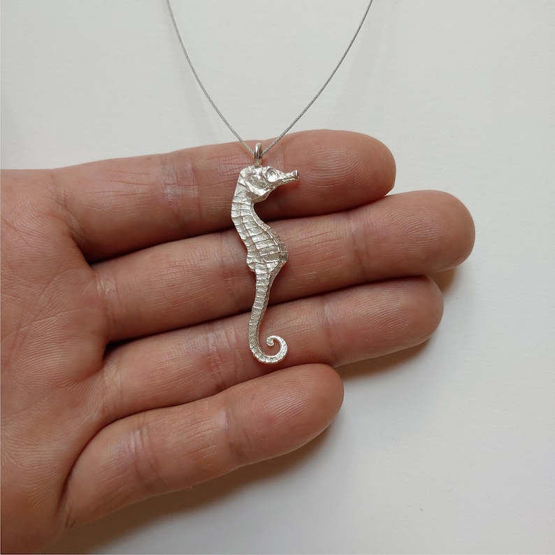 Small Seahorse Pendant Sterling Silver Seahorse Necklace Real Small Seahorse Jewelry image 3