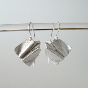 Origami Bat Airplane Earrings Sterling Silver Airplane Earrings Origami Plane Jewelry Bat Jewelry
