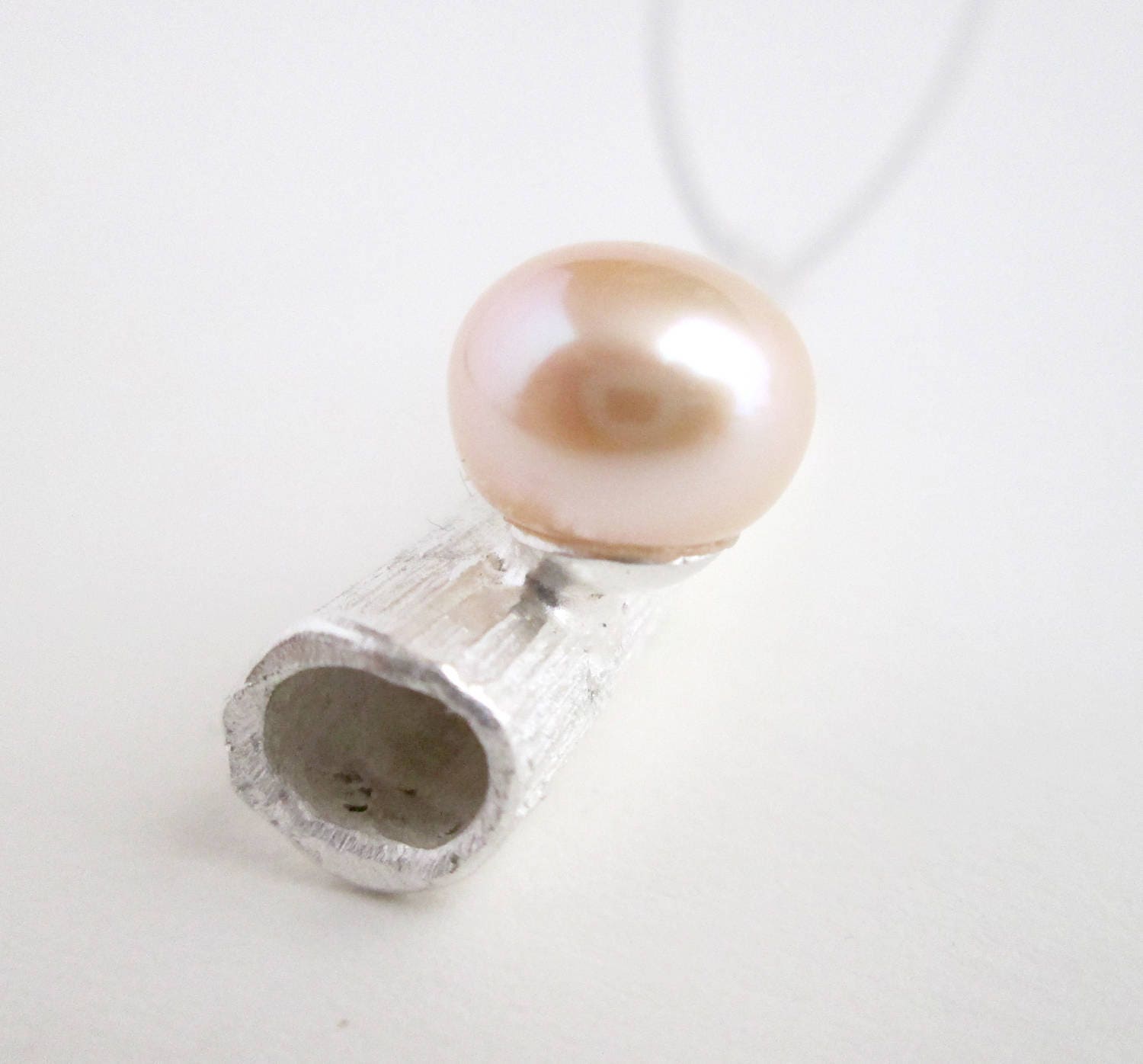Golden Pearl Pendant Sterling Silver Pendant With Pink and Golden ...