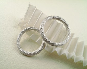 Wedding Rings Sterling Silver Texture Bands Cast With Cuttlebone Made In Your Size Engagement Bands