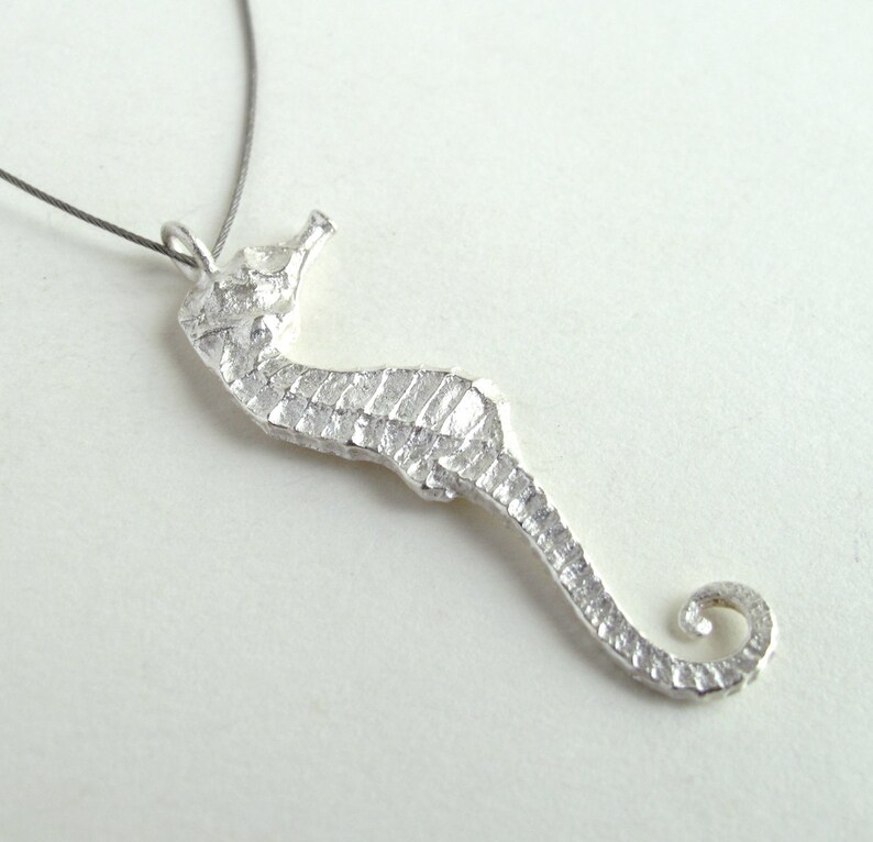 Small Seahorse Pendant Sterling Silver Seahorse Necklace Real Small Seahorse Jewelry image 2