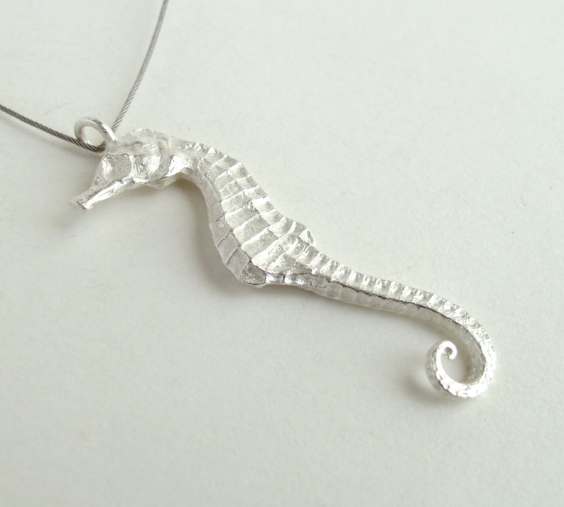 Small Seahorse Pendant Sterling Silver Seahorse Necklace Real Small Seahorse Jewelry image 5