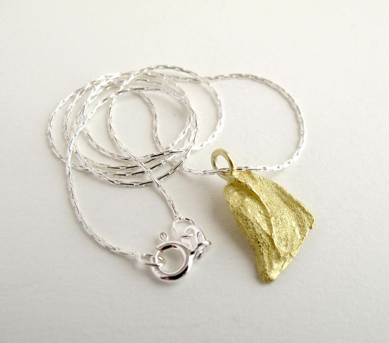 Gold Seed Pendant 18KT Gold Pomelo Seed Pendant Cast From Natural Seed