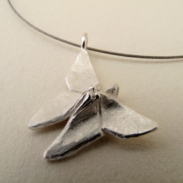 Origami Schmuck Silber Schmetterling Anhänger Origami Schmetterling