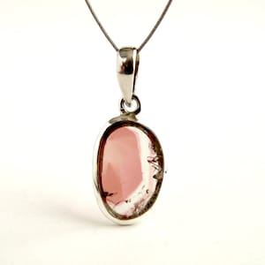 Tourmaline Pendant Sterling Silver With Natural Pink Tourmaline Necklace Tourmaline Crystal Tourmaline Jewelry