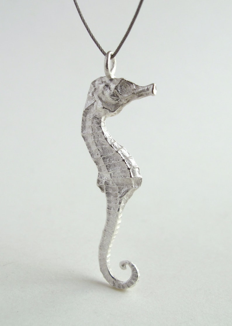 Small Seahorse Pendant Sterling Silver Seahorse Necklace Real Small Seahorse Jewelry image 1