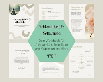Achtsamkeit & Selbstliebe Workbook PDF - 15 Seiten, Meditation und Selbstfürsorge Übungen, Sofort Download