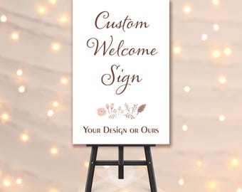 Custom Printed Welcome Sign - Foam Board, Clear Acrylic, Frosted Acrylic.