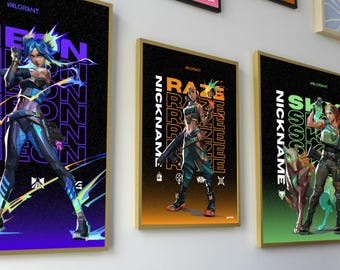 Custom Valorant Agent Posters - Personalize with Your In-Game Name!
